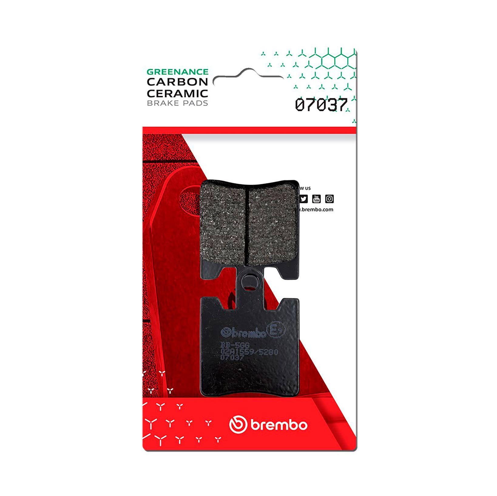 Set plăcuţe frână faţă BREMBO (07037) - imagine 2