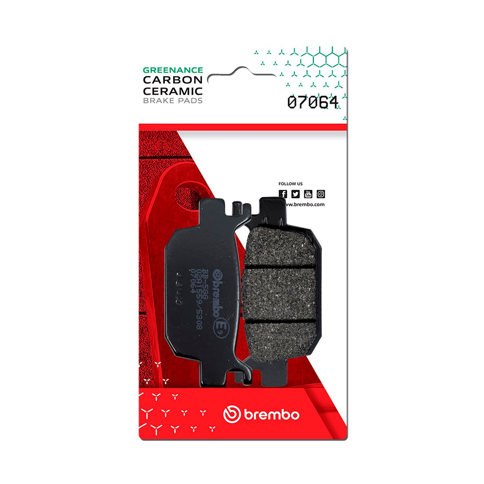 Set plăcuţe frână spate BREMBO (07064) - imagine 2
