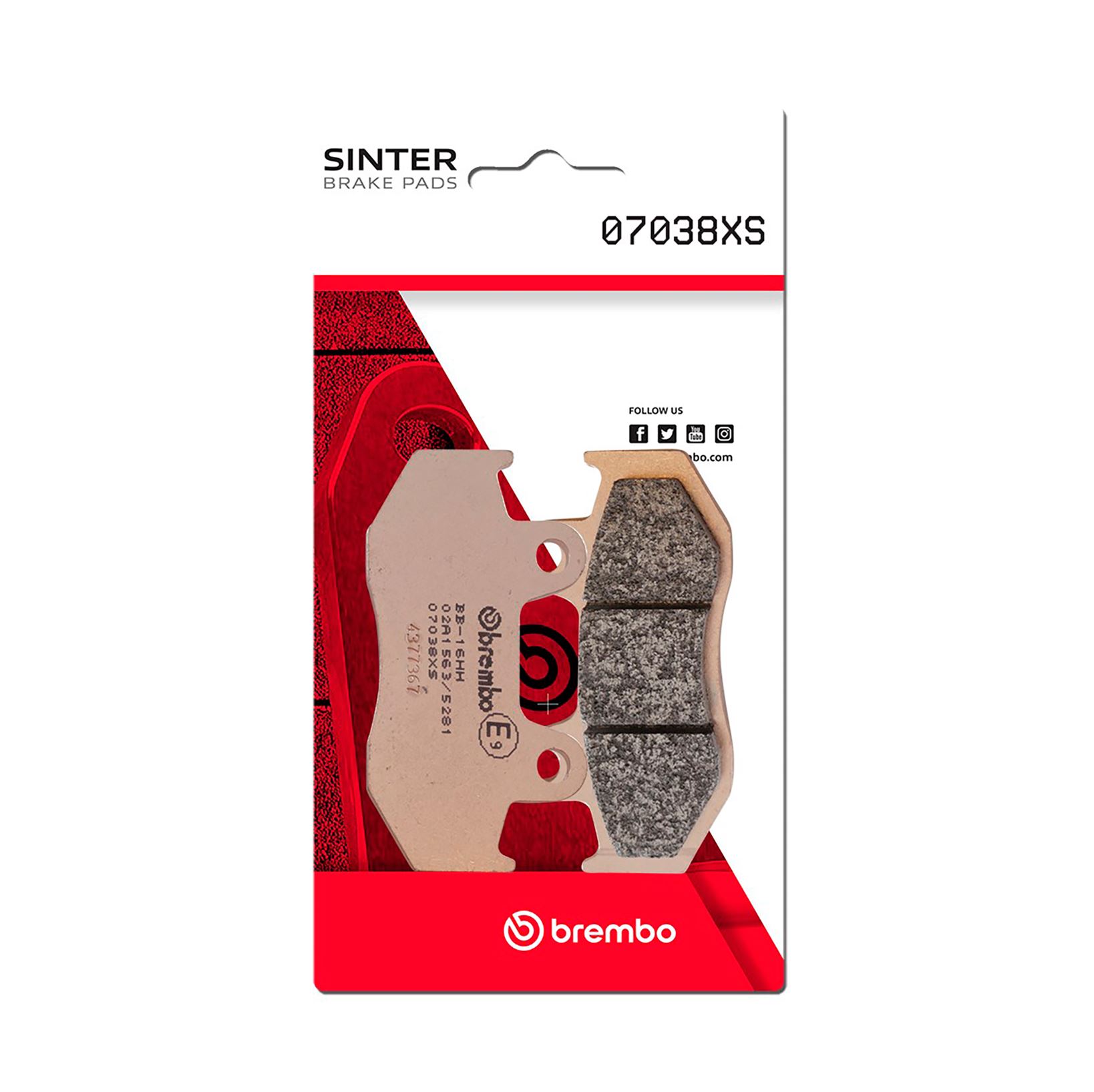 Set plăcuţe frână faţă/spate BREMBO (07038XS) - imagine 2